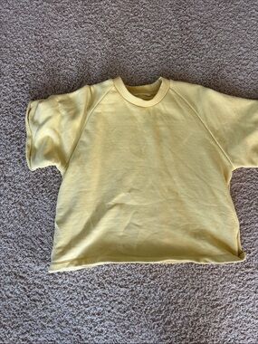 Zara Yellow Short-Sleeve Crewneck Top
